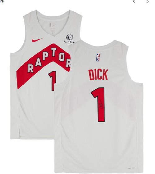 Mens Toronto Raptors #1 Gradey Dick White Association Editio Jersey